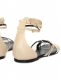 Janis flat sandals in nude leather and gold-toned metal plaque Retail price €1020 Size 41,5