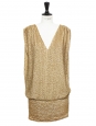 Fillmore gold sequin open back mini cocktail dress Retail price €860 Size 36