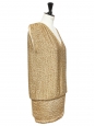 Robe de cocktail Fillmore dos nu brodée de sequins dorés Prix boutique 860€ Taille 36