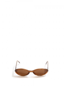 Ovale shape thin light brown sunglasses