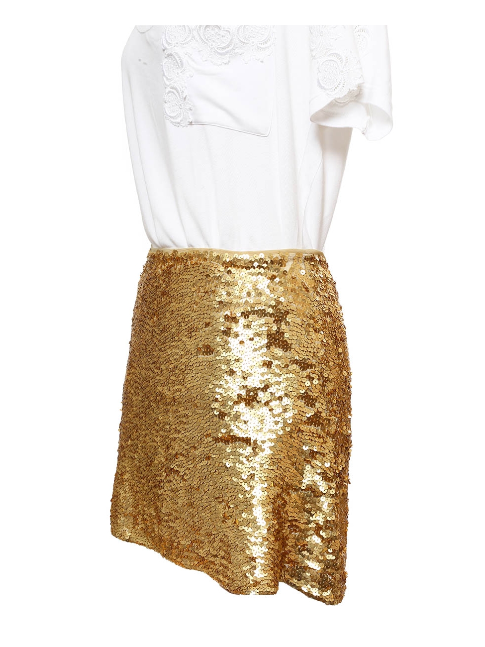 Bronze mini skirts size 25 Louise Paris Pinko Embroidered Gold Sequins Mini Skirt Retail Price 280 Size M