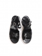 Sandales compensées JUDITH en daim ecru et cuir noir NEUVES Prix boutique 295€ Taille 39