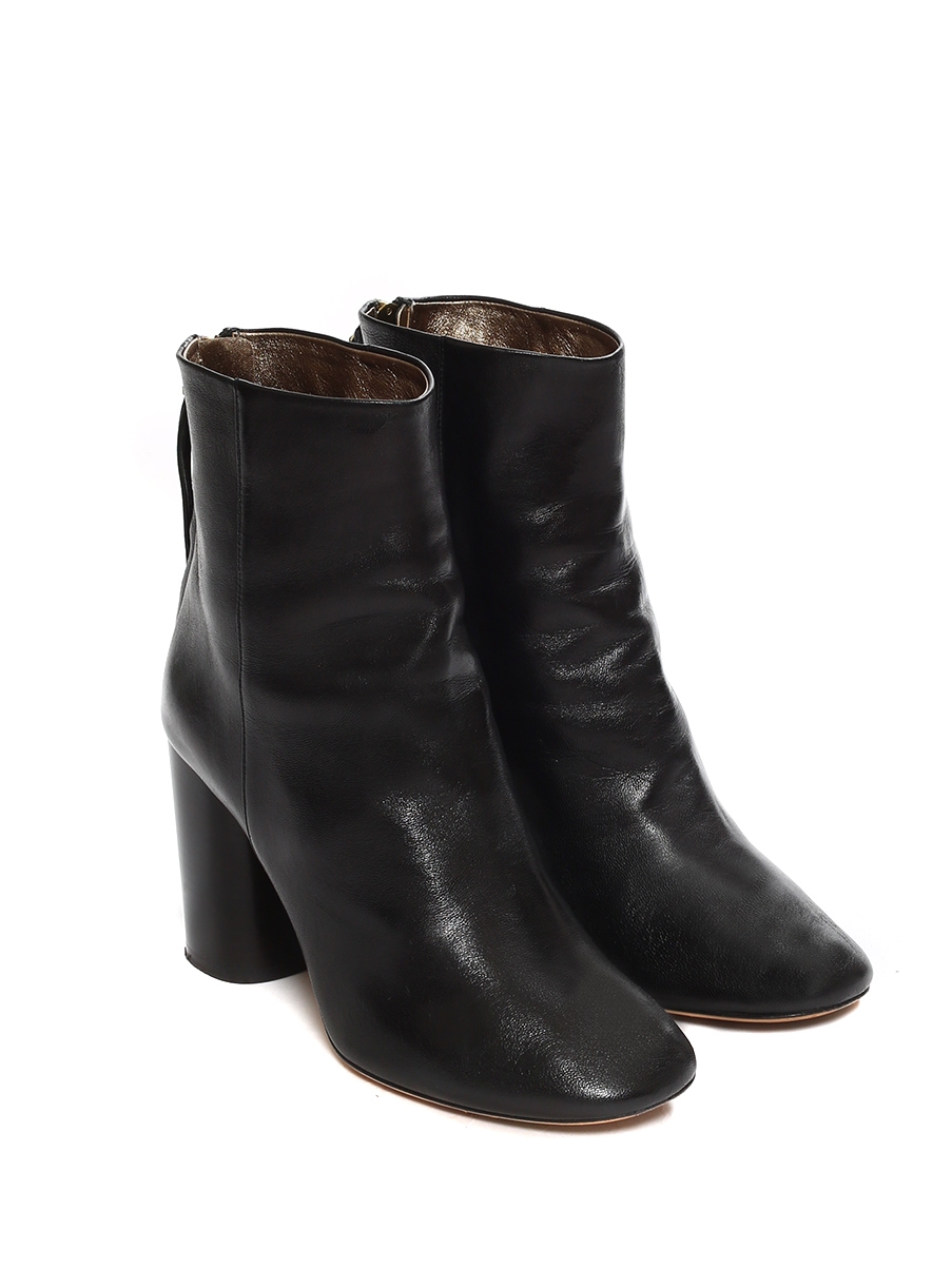 Louise Paris - ISABEL MARANT ALONA Black smooth leather ankle boots ...