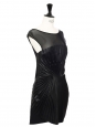 Origami pleated leather and tulle cocktail dress Retail price $2882 Size 34