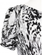 Black and white graphic print silk draped dress Retail price €1400 Size 36 