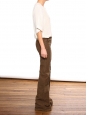 Brown velvet flared bell-bottomed trousers Retail price €450 Size 36