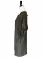 Robe manches courtes en soie et laine vert foncé Px boutique 1200€ Taille S
