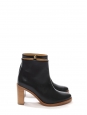 Chic black leather ankle heel boots Retail price 360€ Size 39