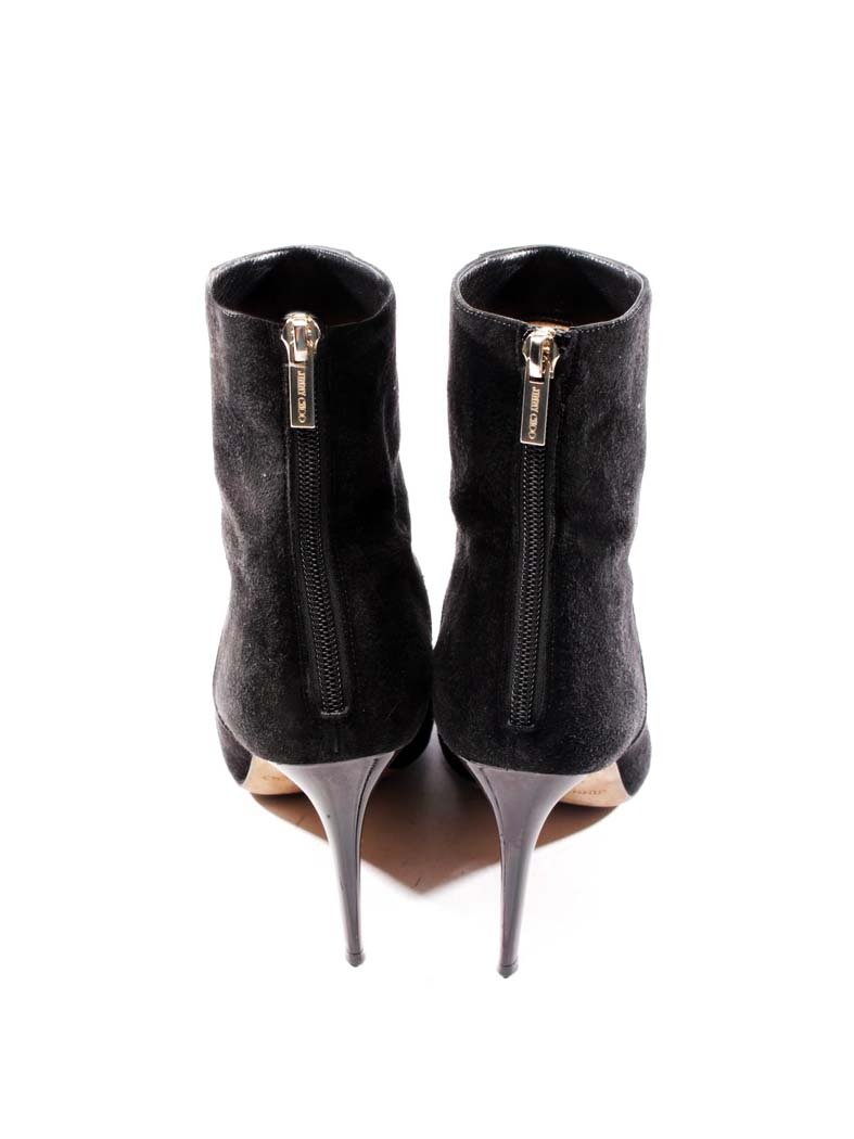 Louise Paris - JIMMY CHOO Black suede leather stiletto heel ankle boots ...