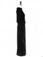 Black velvet long sleeves draped long dress Retail price €950 Size XS