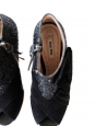 Bottines cheville glitter noir et suede Px boutique 680€ Taille 37,5
