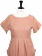 UTERQUE pink linen cinched dress Retail price €150 Size S