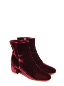 MARGAUX Burgundy red velvet ankle boots NEW Retail price €860 Size 39