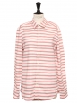 Light pink rose and ecru white striped long sleeve shirt Size 38