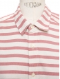 Light pink rose and ecru white striped long sleeve shirt Size 38