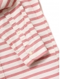 Chemise manches longues en coton rayé écru et rouge rosé Taille 38