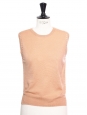 Peach pink merino wool eyelet sleeveless top Retail price €600 Size S