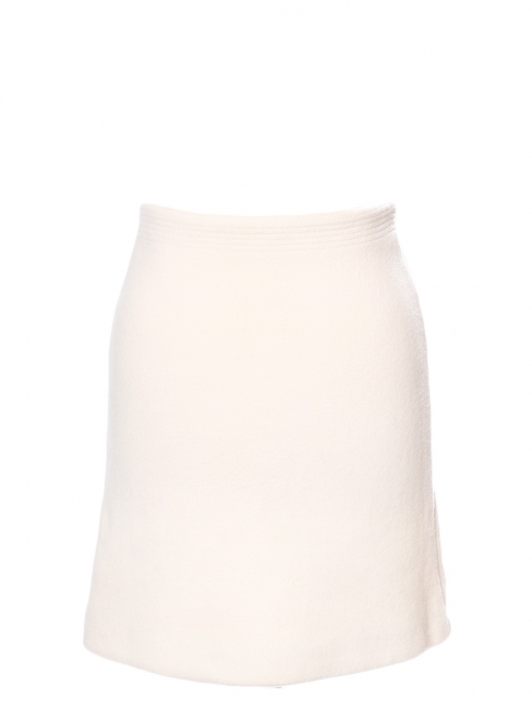 Ivory white angora and virgin wool pencil skirt Retail price €650 Size 36/38