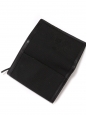Portefeuille carré en cuir et toile noir NEUF Px boutique 550€
