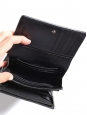 Portefeuille carré en cuir et toile noir NEUF Px boutique 550€