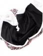 Robe manches courtes en mousseline blanche brodée rouge et noir Taille 36