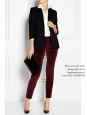 Burgundy red velvet slim fit pants Retail price €150 Size 38