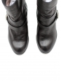 Biker ankle boots in black leather Retail price 600€ Size 36