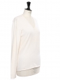 Cream white cashmere blend V neck sweater Retail price €200 Size S