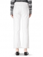 Pantalon taille haute à franges en denim blanc NEUF Prix boutique 365€ Taille 38