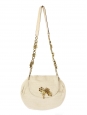 Evening bag in beige cotton with gold flowers Retail price €950