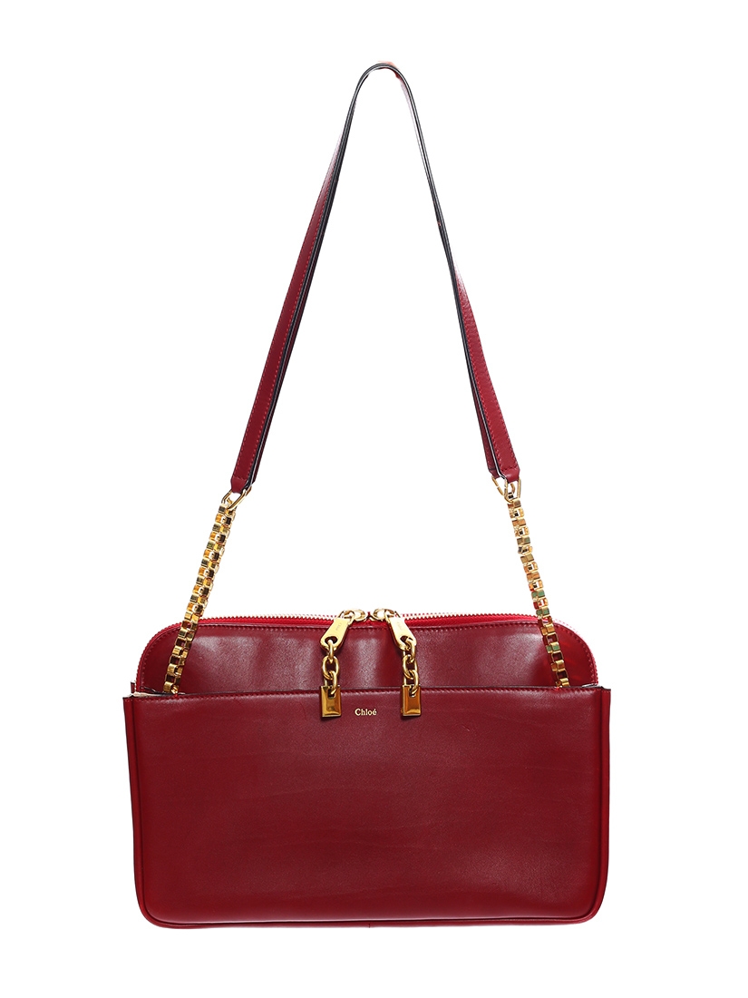 Louise Paris - CHLOE Large LUCY Burgundy red leather shoulder bag NEW ...