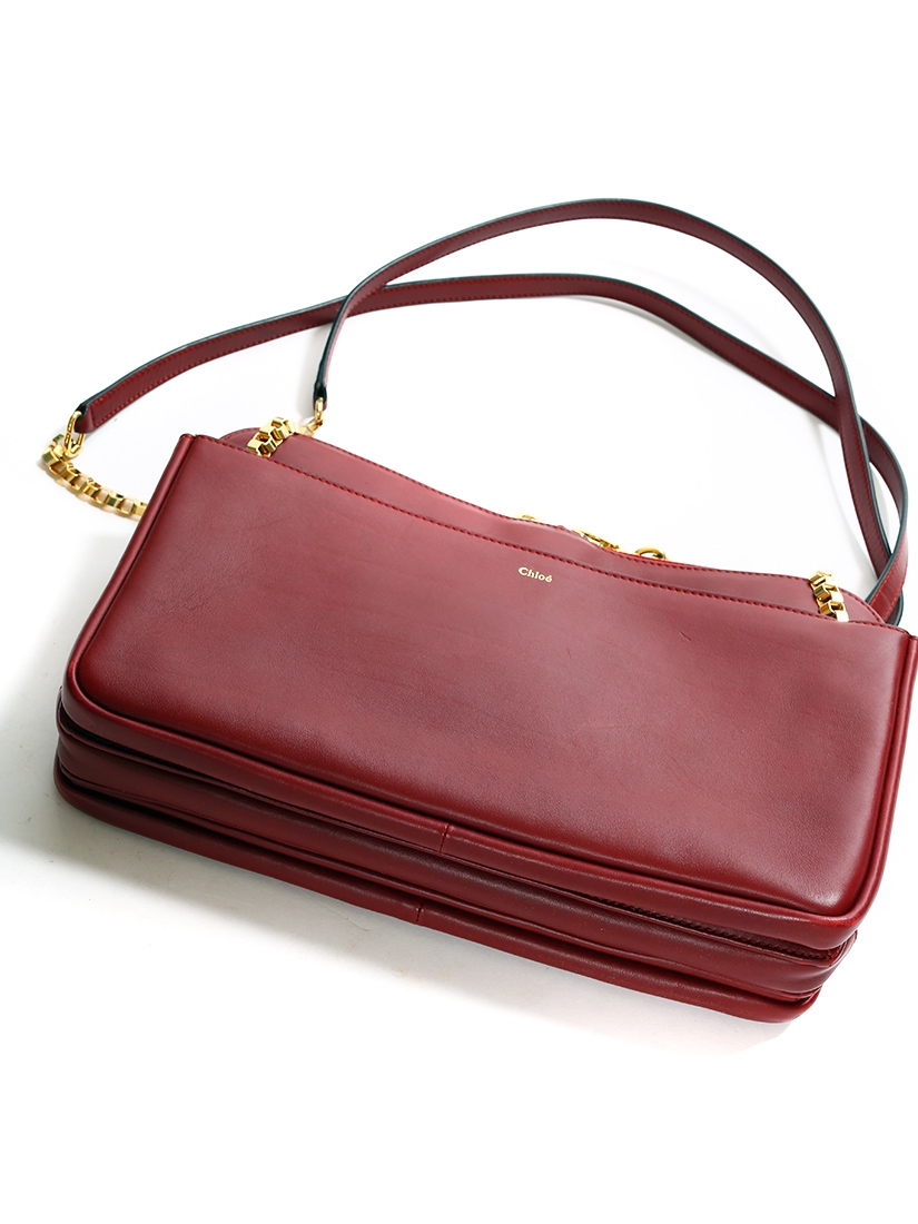 Louise Paris - CHLOE Large LUCY Burgundy red leather shoulder bag NEW ...
