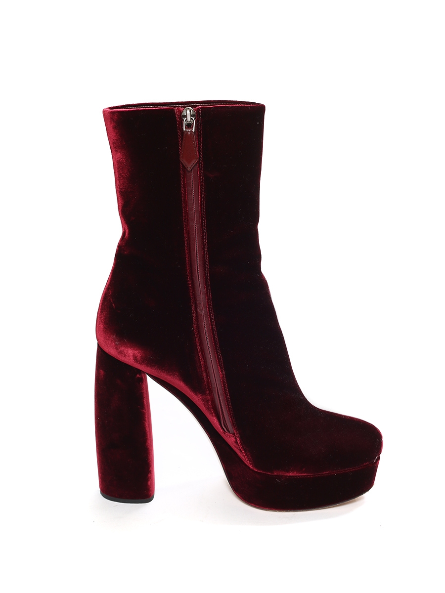 Louise Paris - MIU MIU Burgundy red velvet platform boots NEW Retail ...
