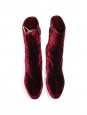 Bottines à talon et plate-forme en velours rouge bordeaux NEUVES Prix boutique 700€ Taille 39