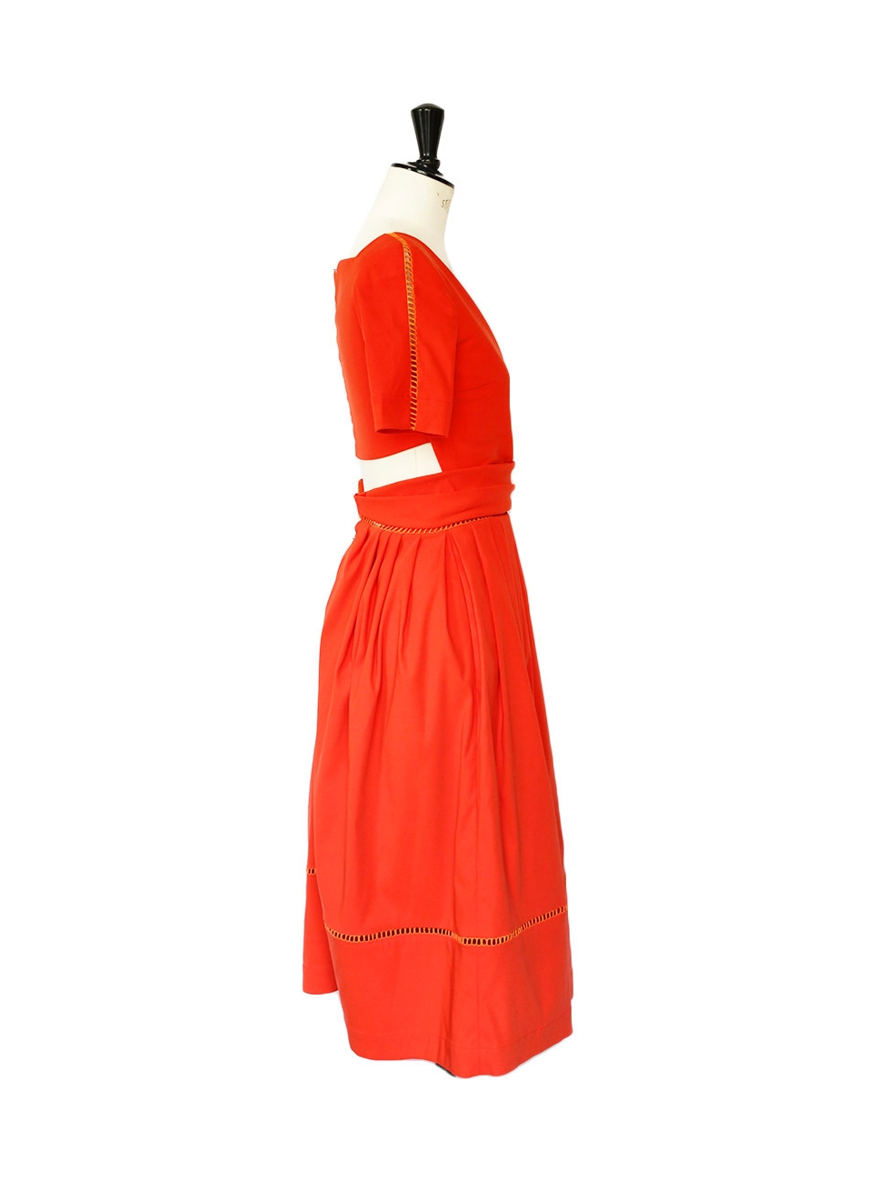 Boutique PREEN ROBIN Orange stretch crepe cutout back dress Retail price  1150 Size 36