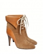 KATHLEEN Camel brown suede lace up ankle boots Retail price €595 Size 36