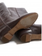 Bottes hauteur genoux plates en cuir marron brun Prix boutique 850€ Taille 39