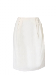 Jupe crayon taille haute à pinces blanc crème Px boutique 500€ Taille 34