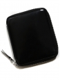 Black glazed leather square wallet with silver leather lining Retail price €140