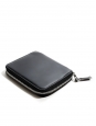 Black glazed leather square wallet with silver leather lining Retail price €140