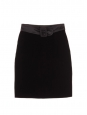 Black velvet high waist skirt with satin belt Size 36