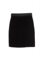 Black velvet high waist skirt with satin belt Size 36
