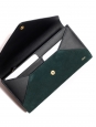 Dark green suede and navy and blue leather enveloppe continental wallet Retail price €350