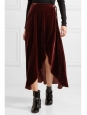 Jupe longue à fente taille haute en velours rouge bordeaux Prix boutique 235€ Taille 34
