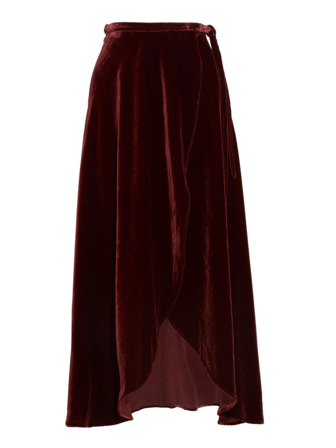 Boutique REFORMATIOn Jupe longue à fente taille haute en velours rouge  bordeaux Prix boutique 235€ Taille 34