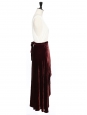 Jupe longue à fente taille haute en velours rouge bordeaux Prix boutique 235€ Taille 34