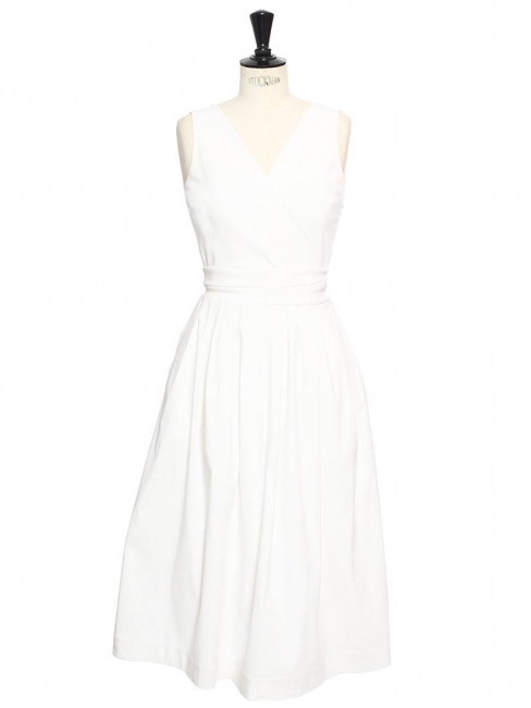ROBIN White stretch crepe cutout back dress Retail price €1150 Size XS