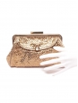 ANYA HINDMARCH Copper gold metallic textured leather wallet clutch Retail price €400