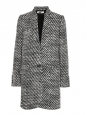 Manteau veste BRYCE en tweed de laine noir et blanc Px boutique $1220 Taille 38