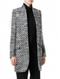Manteau veste BRYCE en tweed de laine noir et blanc Px boutique $1220 Taille 38